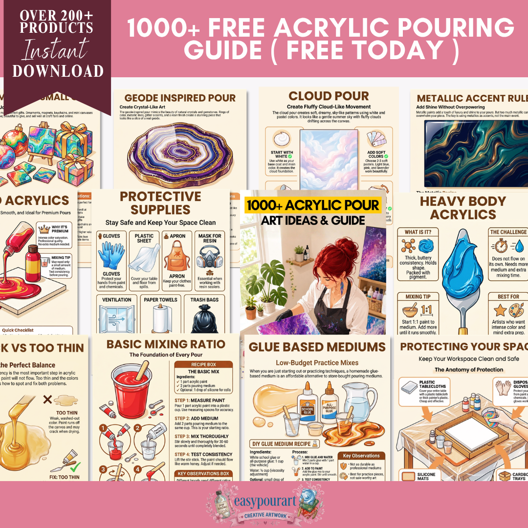 1000+ Free Acrylic Pouring Guide ( FREE TODAY )